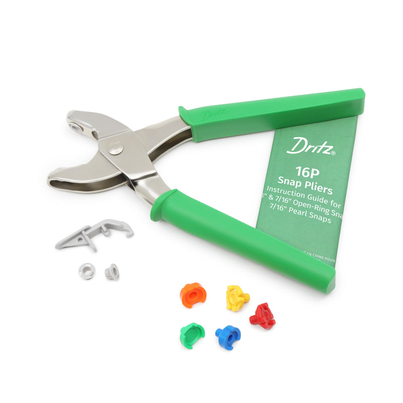 Load image into Gallery viewer, 16P|Dritz Snap Pliers for 3/8" Open-Ring & 7/16" Pearl Snaps, Green