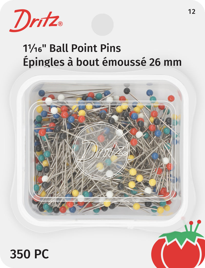 Load image into Gallery viewer, 12|Dritz 1-1/16" Ball Point Pins, Assorted, 350 pc