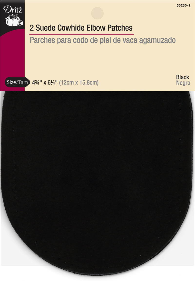 Load image into Gallery viewer, 55230-1|Dritz Suede Cowhide Elbow Patches, 2 pc, Black