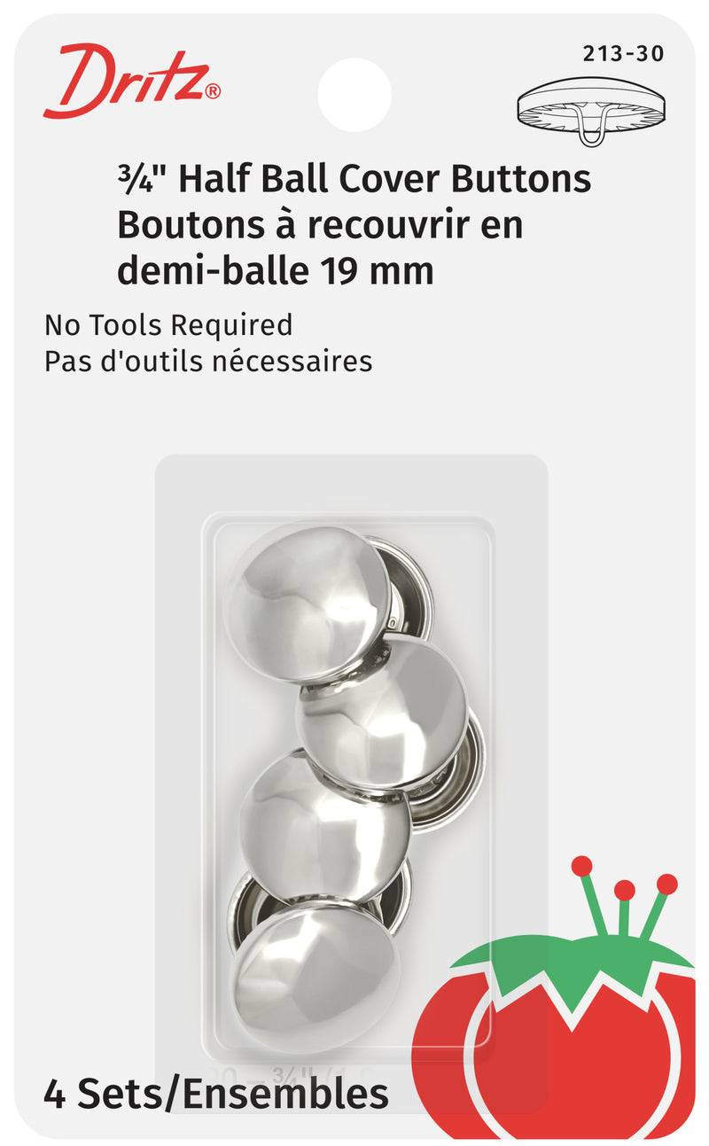 Load image into Gallery viewer, 213-30|Dritz 3/4" Half Ball Cover Buttons, 4 pc, Nickel