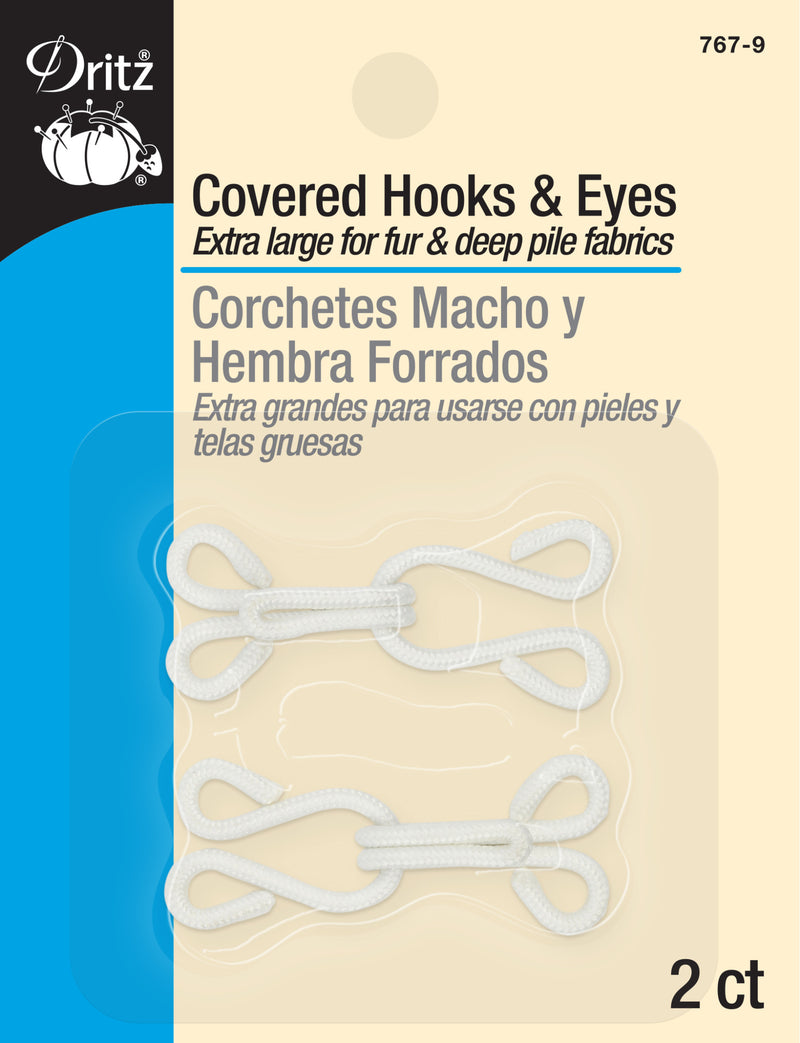 Load image into Gallery viewer, 767-9|Dritz Covered Hooks & Eyes, 2 pc, White