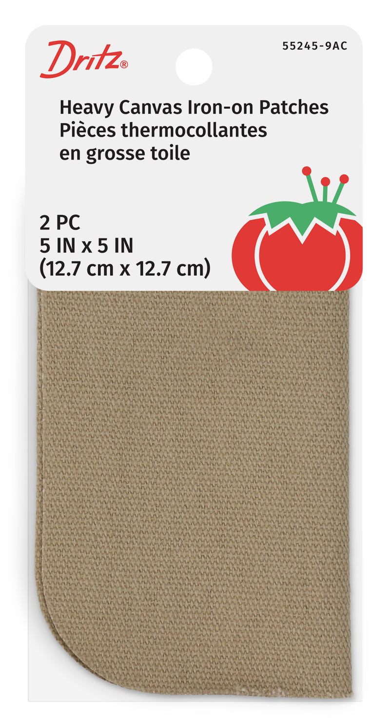 Load image into Gallery viewer, 55245-9AC|Dritz Heavy Canvas Iron-On Patches, 5" x 5", 2 pc, Stone