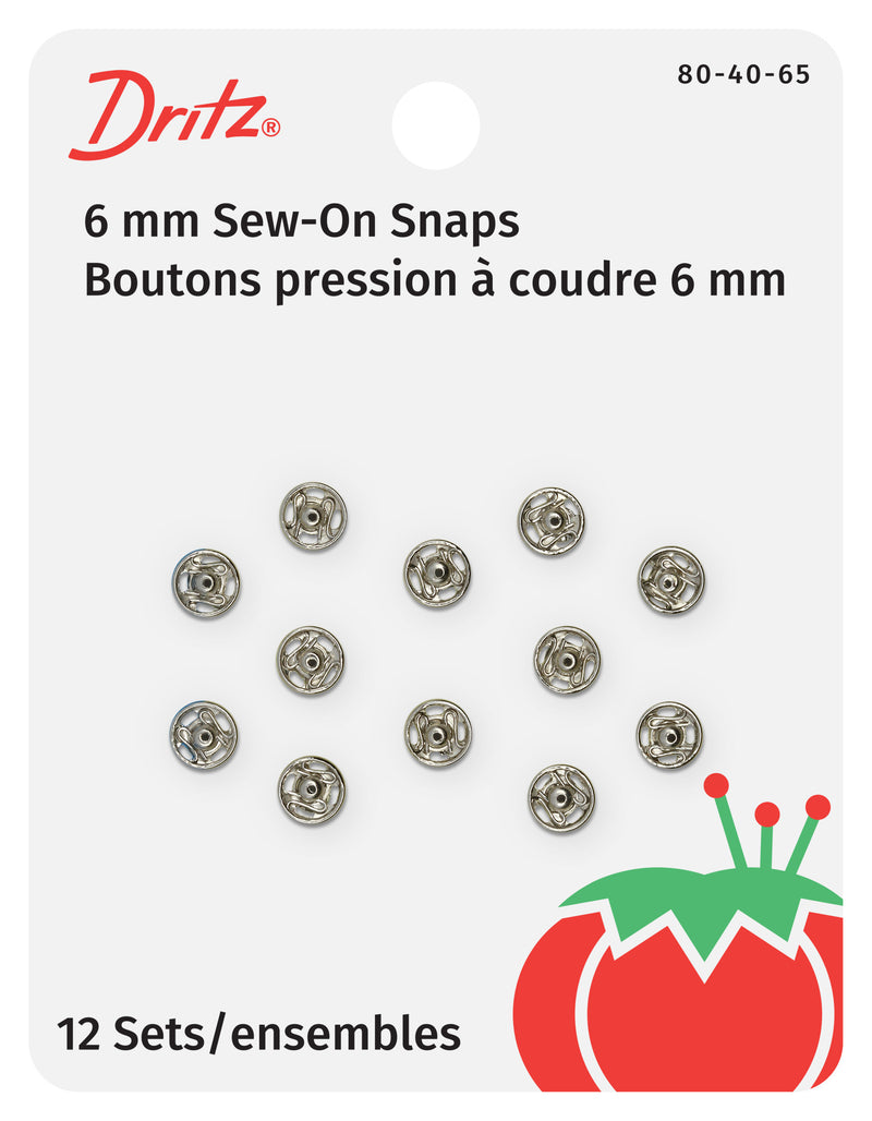 Load image into Gallery viewer, 80-40-65|Dritz Sew-On Snaps, 12 Sets, Size 4/0, Nickel
