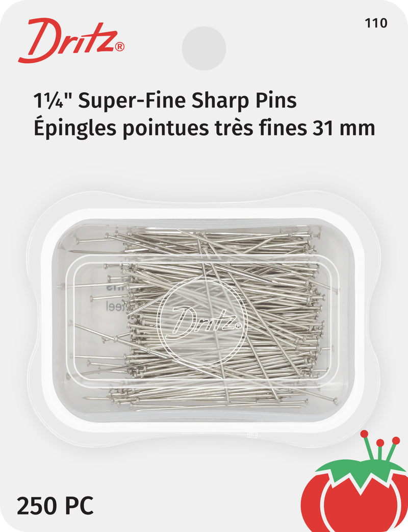 Cargue la imagen en el visor de la galería, 110|Dritz 1-1/4" Super Sharp Fine Pins, Nickel, 250 pc