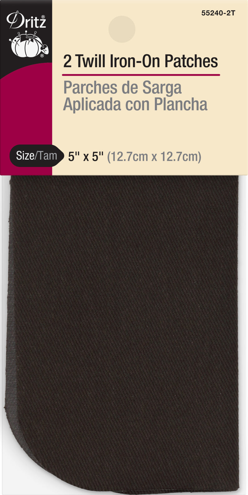 Cargue la imagen en el visor de la galería, 55240-2T|Dritz Twill Iron-On Patches, 5" x 5", 2 pc, Brown
