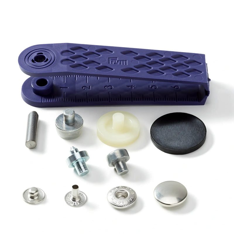 Cargue la imagen en el visor de la galería, 390301|Prym ANORAK 15 mm silver with tools 10pc