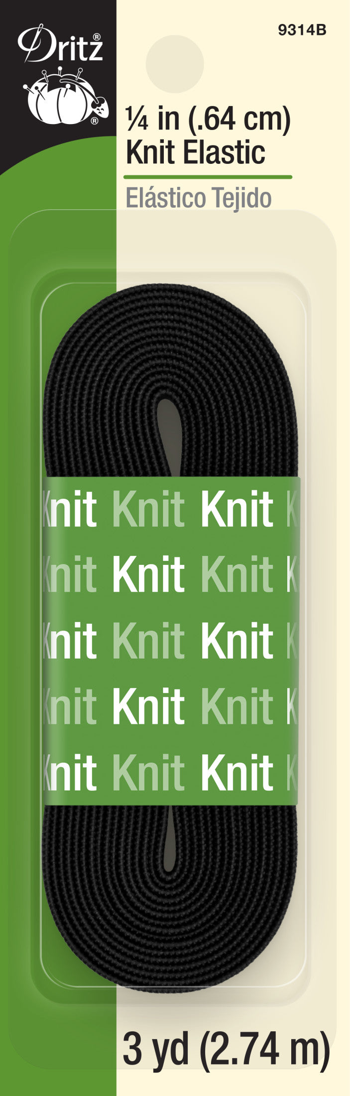 Load image into Gallery viewer, 9314B|Dritz 1/4" Knit Elastic, Black, 3 yd