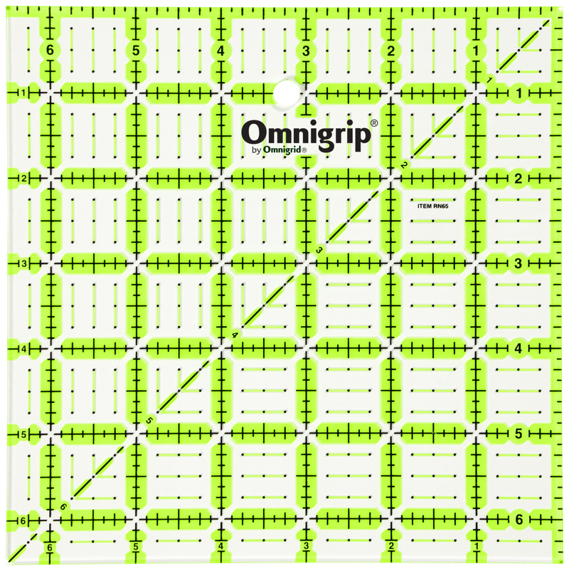 Load image into Gallery viewer, RN65|Omnigrid Omnigrip Neon Square Ruler, 6-1/2" x 6-1/2"
