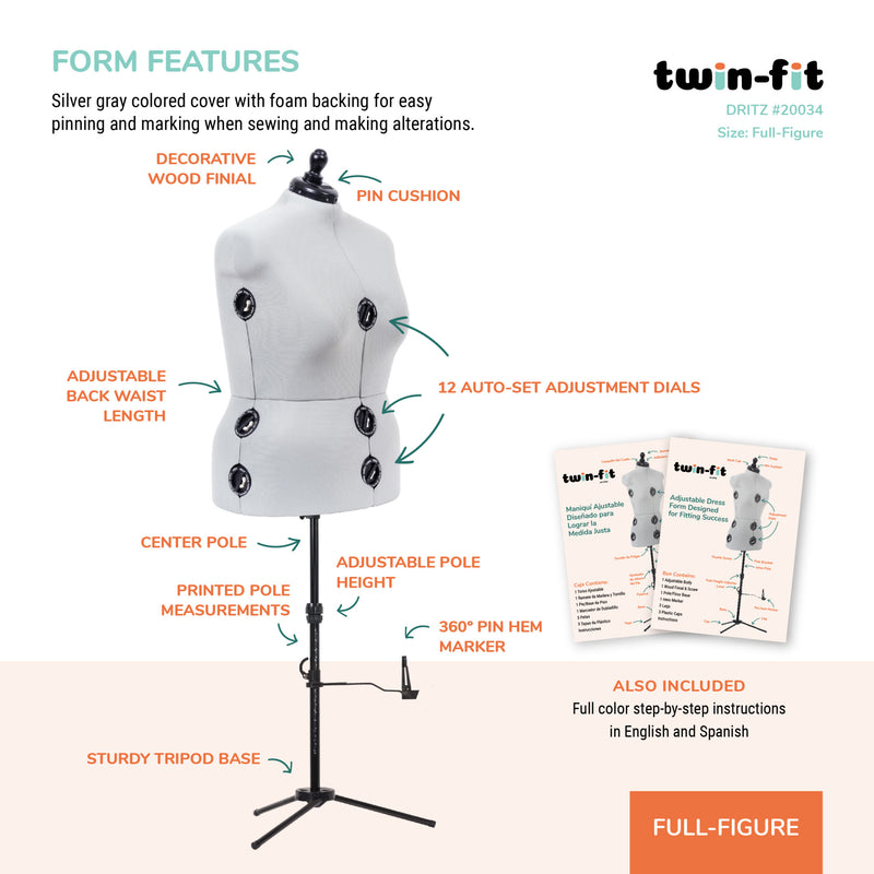 Load image into Gallery viewer, 20034|Dritz Twin-Fit Adjustable Dress Form, Full-Figure