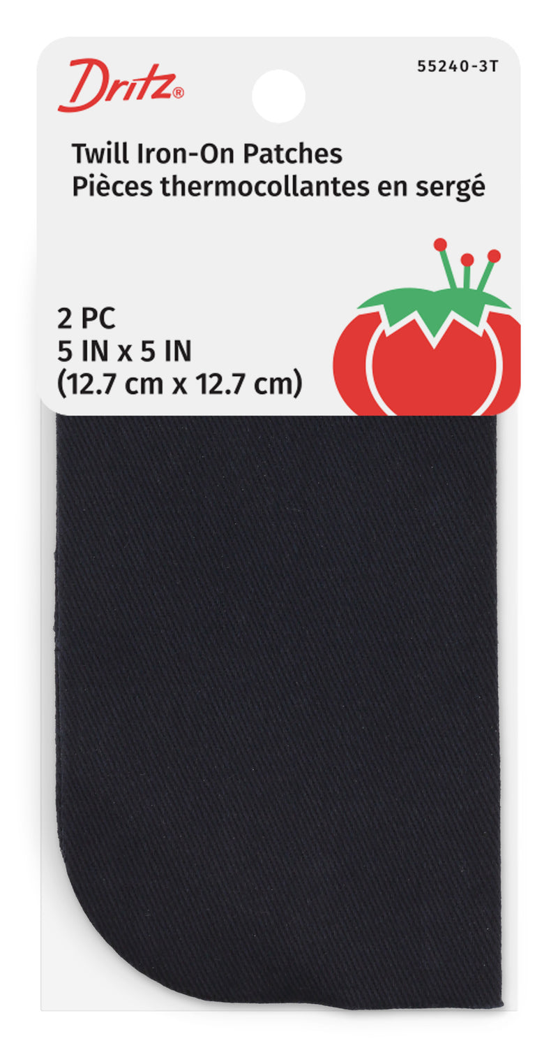 Cargue la imagen en el visor de la galería, 55240-3T|Dritz Twill Iron-On Patches, 5" x 5", 2 pc, Navy