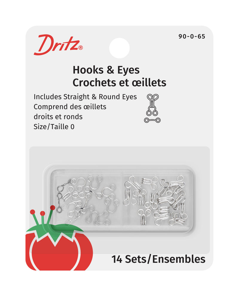 Load image into Gallery viewer, 90-0-65|Dritz Hooks & Eyes, 14 pc, Nickel, Size 0