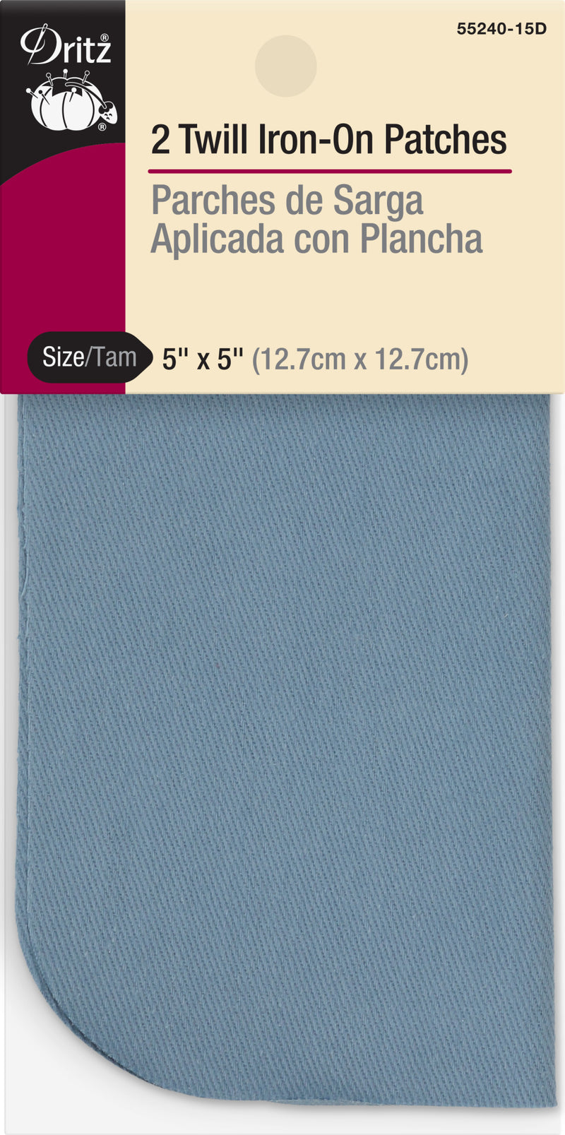 Cargue la imagen en el visor de la galería, 55240-15D|Dritz Twill Iron-On Patches, 5" x 5", 2 pc, Light Blue