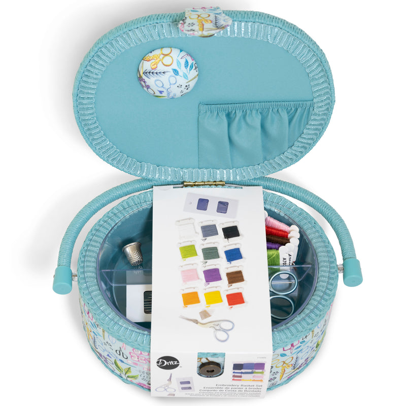 Cargue la imagen en el visor de la galería, Z10460|Dritz Sewing Basket Embroidery Set, Small