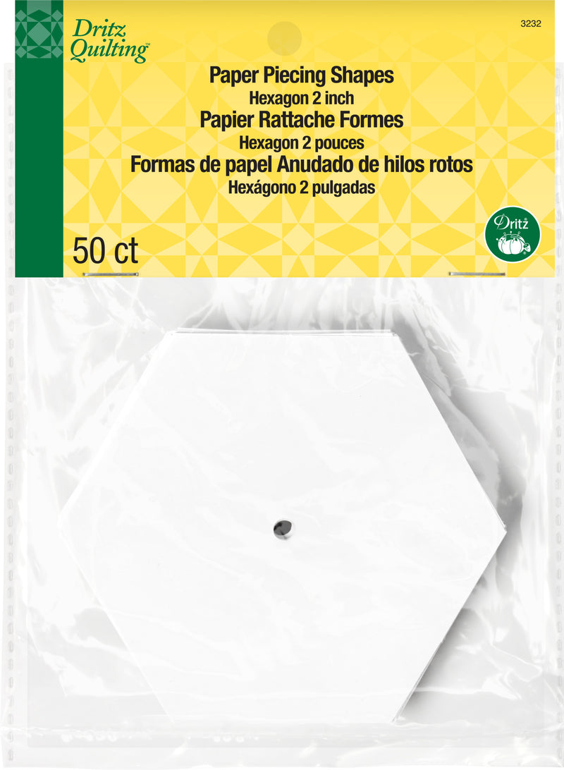 Cargue la imagen en el visor de la galería, 3232|Dritz 2" Hexagon Paper Piecing Shapes, 50 pc