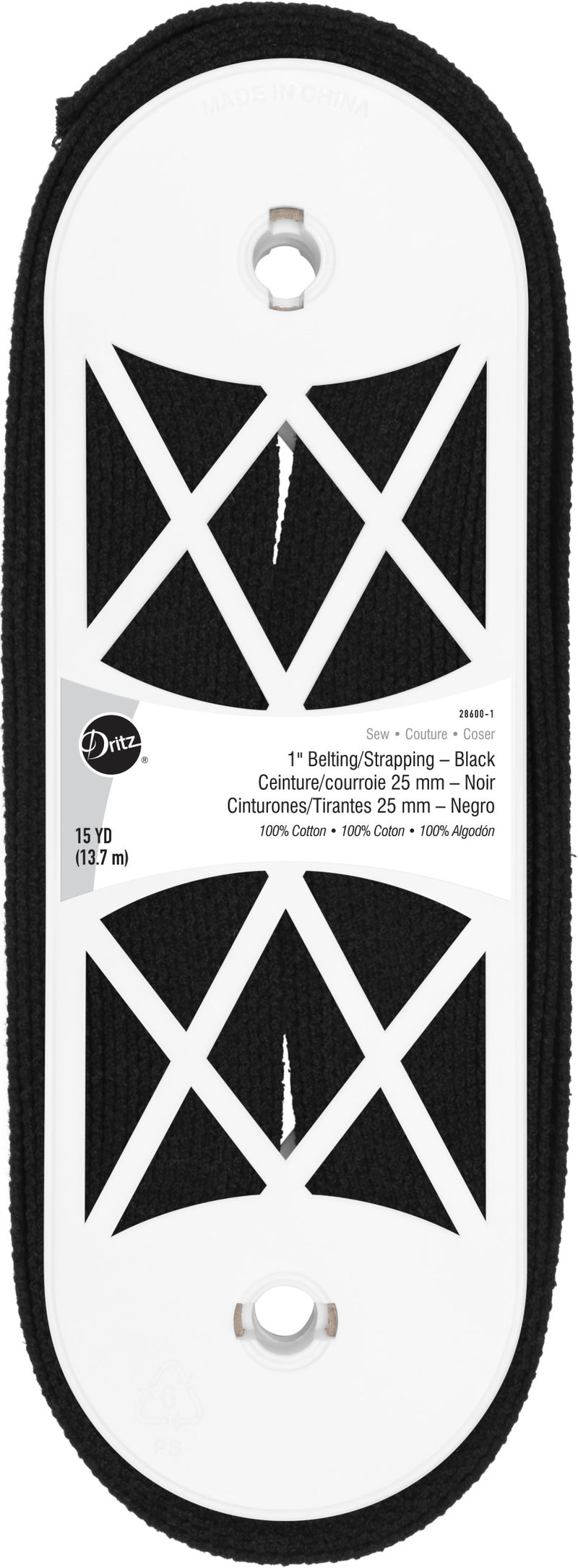 Load image into Gallery viewer, 28600-1|Dritz 1" Cotton Belting & Strapping, Black, 15 yd