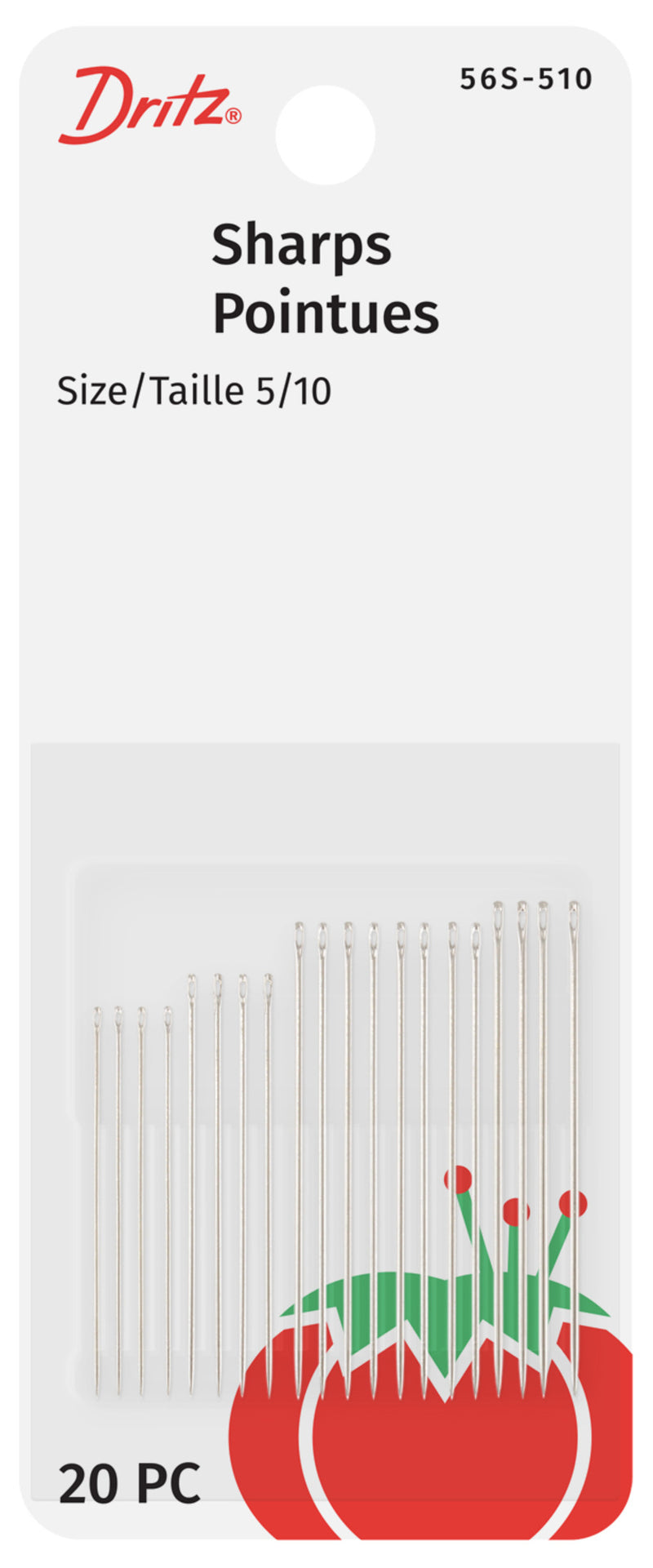 Cargue la imagen en el visor de la galería, 56S-510|Dritz Sharps Hand Needles, Assorted 5/10, 20 pc