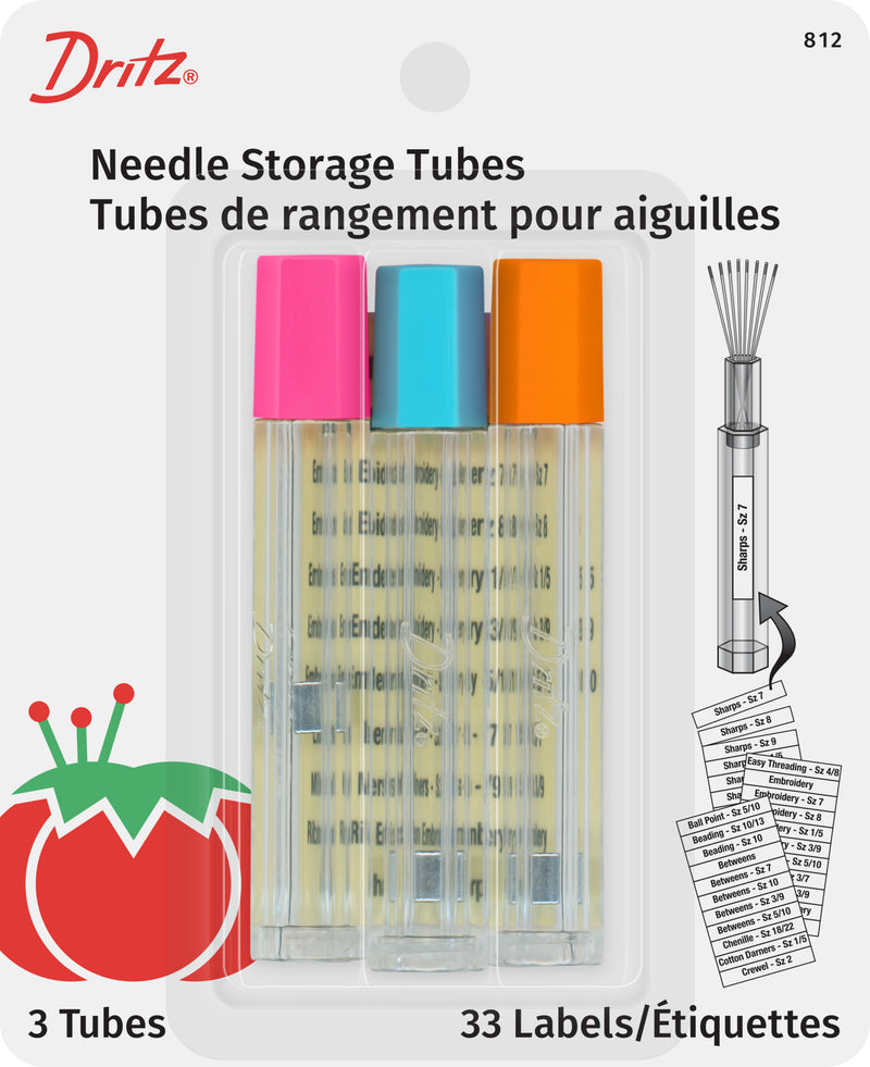 Load image into Gallery viewer, 812|Dritz Needle Storage Tubes, Assorted, 3 pc