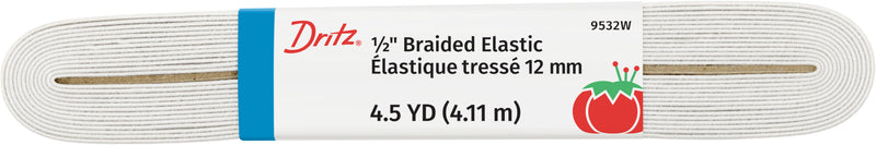 Load image into Gallery viewer, 9532W|Dritz 1/2" White Braided Elastic, 4-1/2 yd