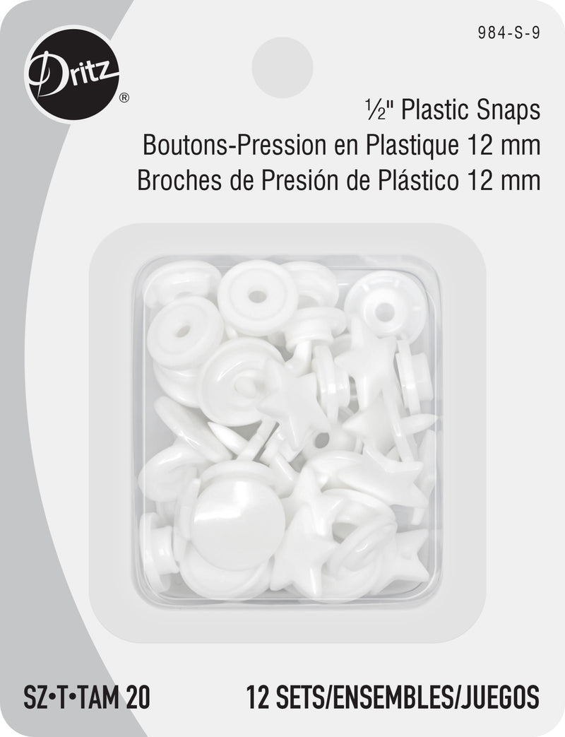 Load image into Gallery viewer, 984-S-9|Dritz Plastic Color Star Snaps, 12 Sets, White