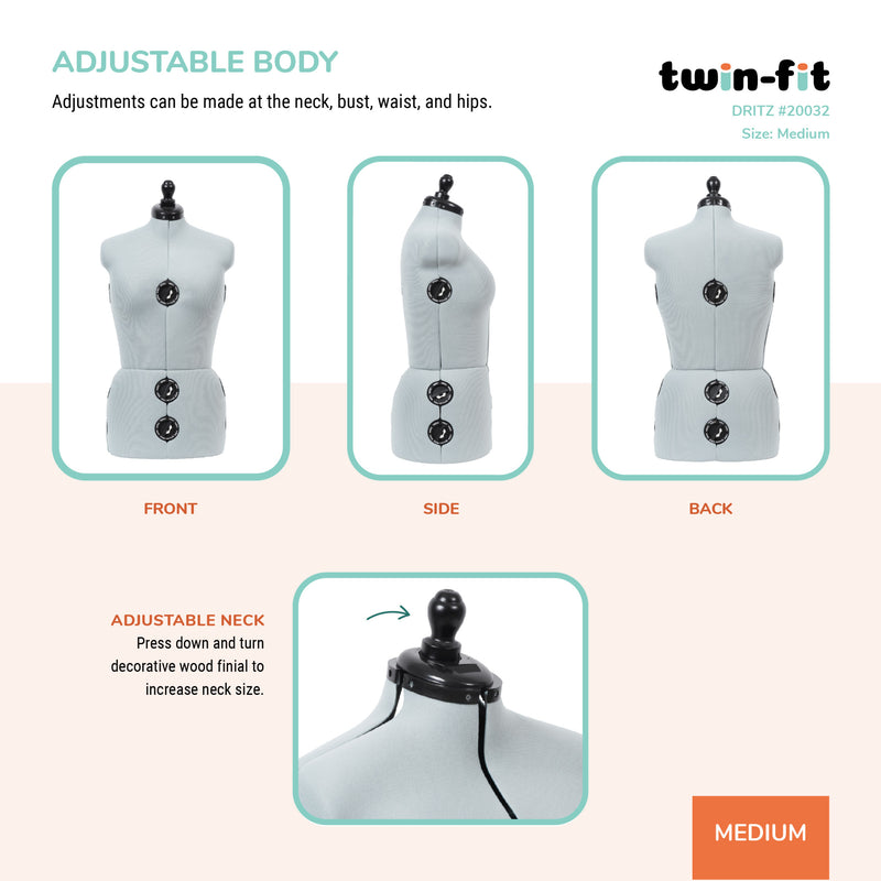 Load image into Gallery viewer, 20032|Dritz Twin-Fit Adjustable Dress Form, Medium