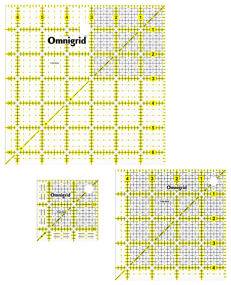Cargue la imagen en el visor de la galería, R2465|Omnigrid Square Ruler Value Pack (2-1/2", 4-1/2", 6-1/2")