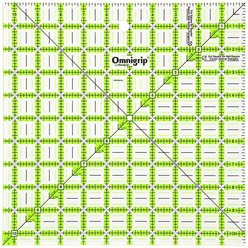 Load image into Gallery viewer, RN105|Omnigrid Omnigrip Non-Slip Square Ruler, Neon, 10-1/2" x 10-1/2"