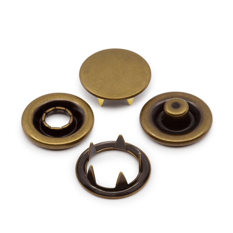 Cargue la imagen en el visor de la galería, BK116|Dritz 5∕8" Long Prong Snaps & Tools, 36 Sets, Antique brass