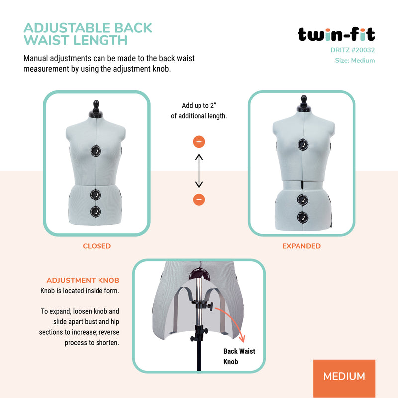 Load image into Gallery viewer, 20032|Dritz Twin-Fit Adjustable Dress Form, Medium