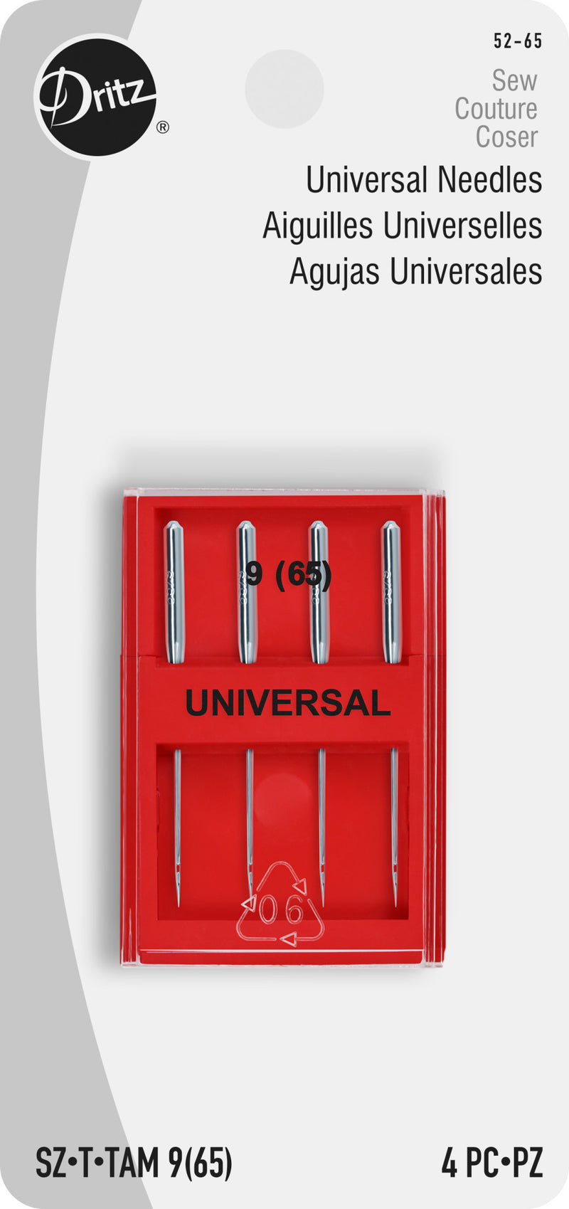 Load image into Gallery viewer, 52-65|Dritz Universal Machine Needles, Size 9 (65), 4 pc