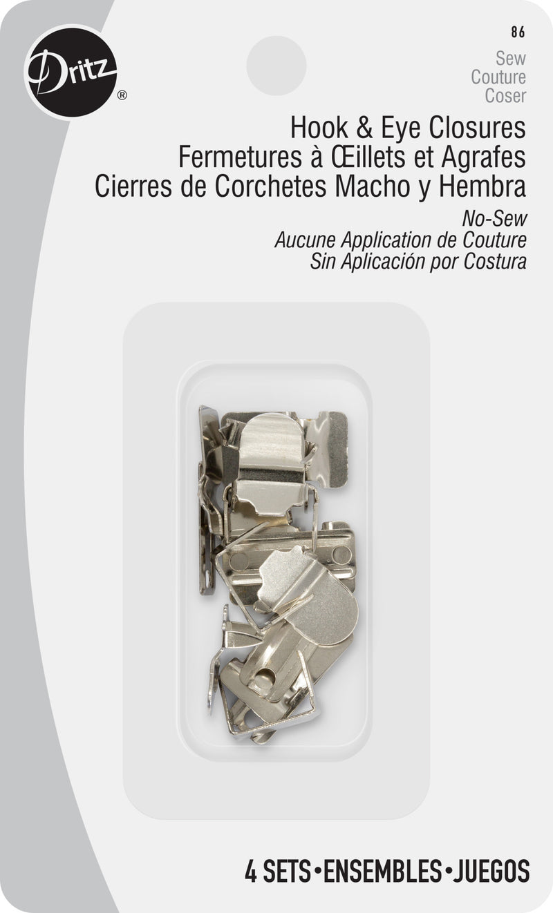 Load image into Gallery viewer, 86|Dritz No-Sew Hook & Eye Closures, 4 Sets, Nickel
