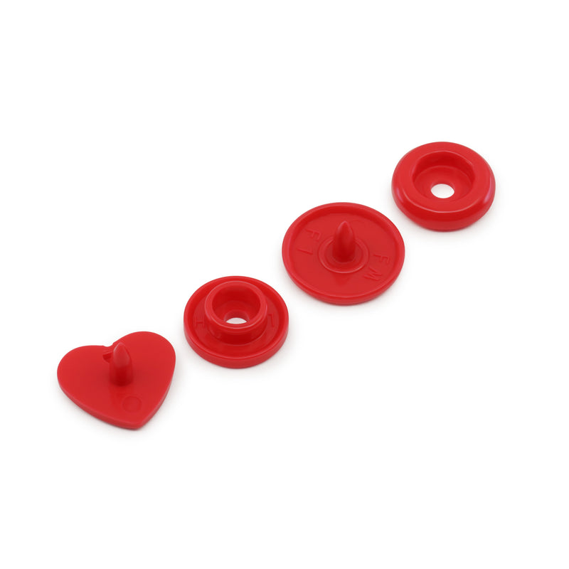 Cargue la imagen en el visor de la galería, 984-H-6|Dritz Plastic Color Heart Snaps, 12 Sets, Red