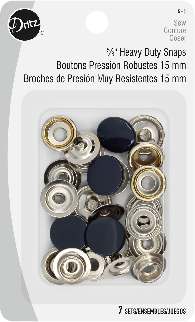 Cargue la imagen en el visor de la galería, 5-5|Dritz 5/8" Heavy Duty Snaps, 7 Sets, Navy