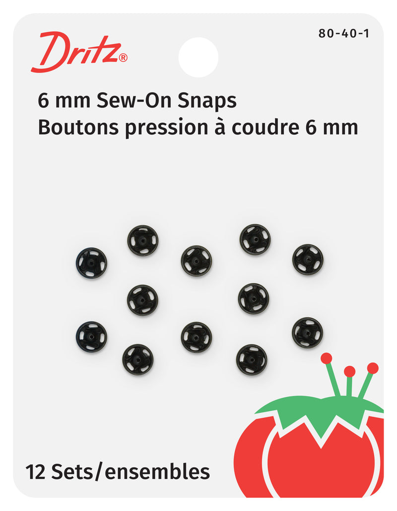 Load image into Gallery viewer, 80-40-1|Dritz Sew-On Snaps, 12 Sets, Size 4/0, Black