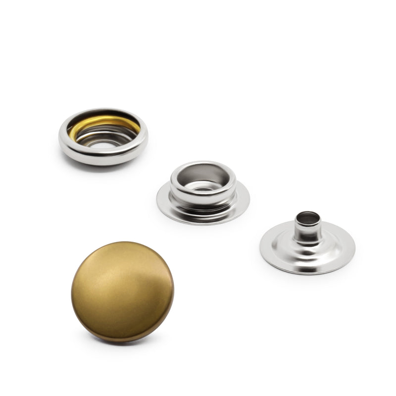 Cargue la imagen en el visor de la galería, 5-38|Dritz 5/8" Heavy Duty Snaps, 7 Sets, Antique brass