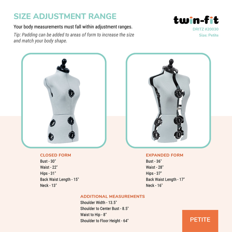 Load image into Gallery viewer, 20030|Dritz Twin-Fit Adjustable Dress Form, Petite