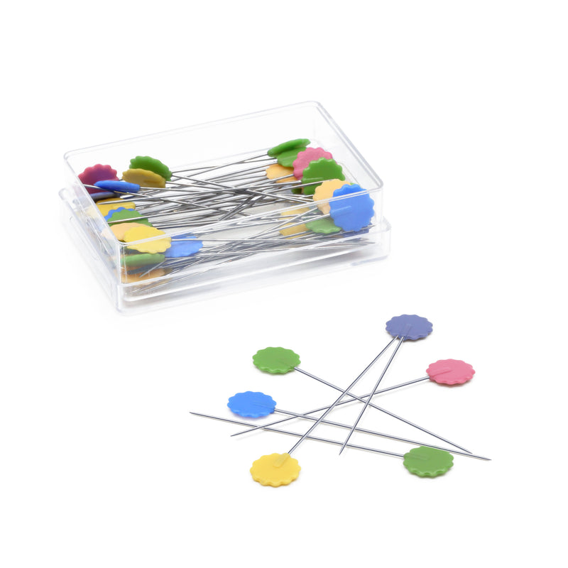 Cargue la imagen en el visor de la galería, 68|Dritz Flat Flower Head Pins, Assorted, 50 pc