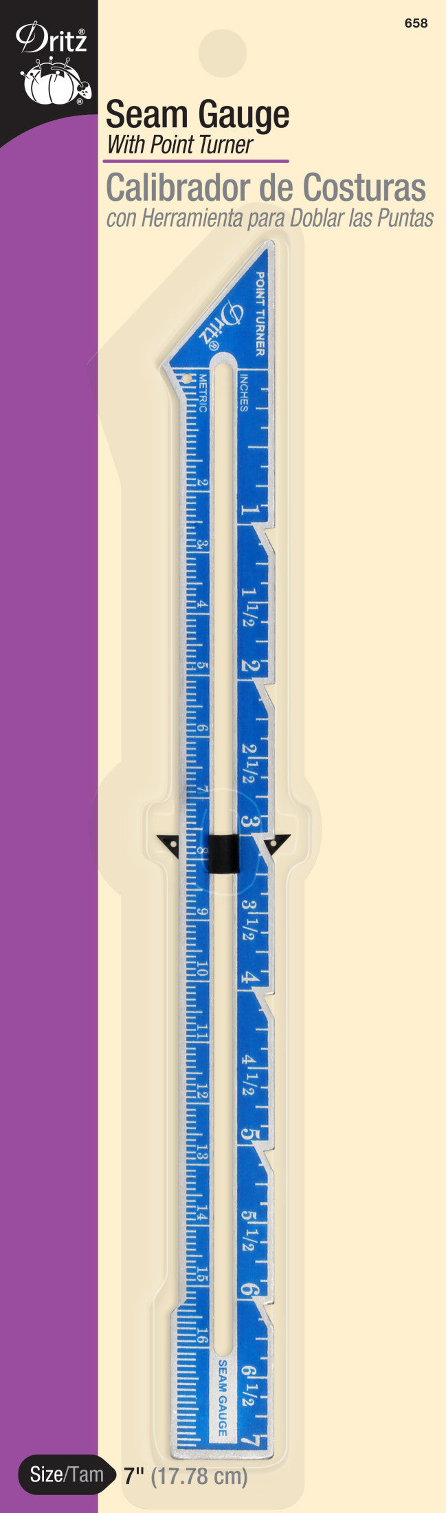 Cargue la imagen en el visor de la galería, 658|Dritz Seam Gauge with Point Turner