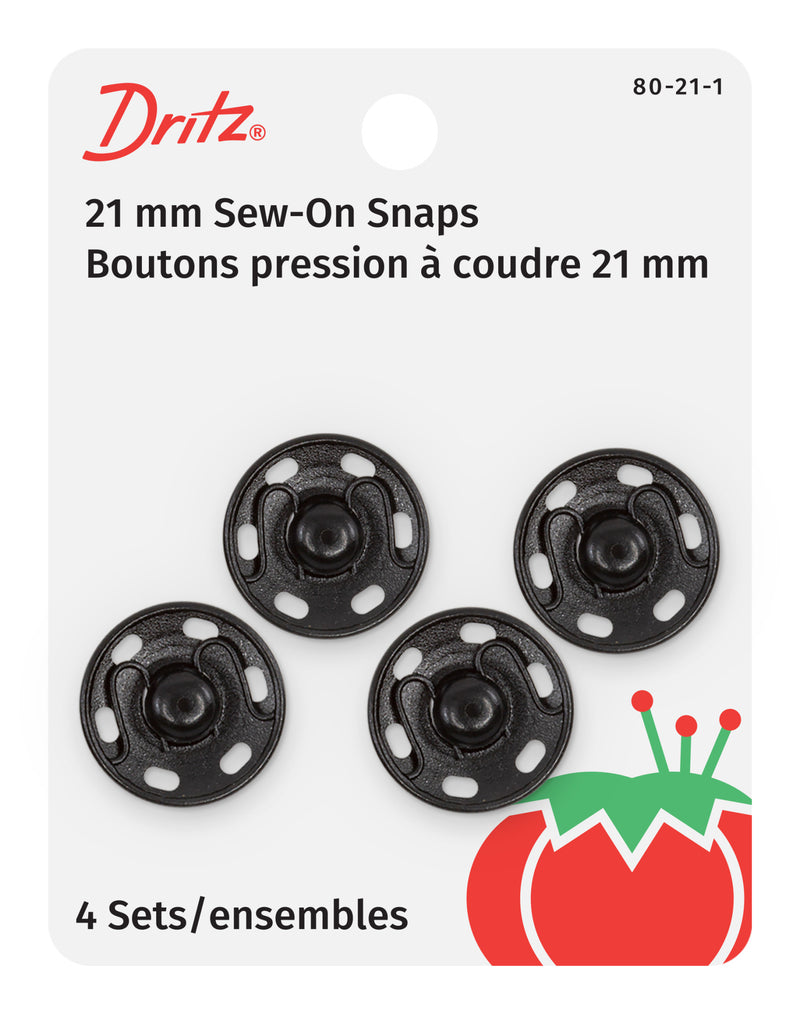 Load image into Gallery viewer, 80-21-1|Dritz Sew-On Snaps, 4 Sets, Size 10, Black