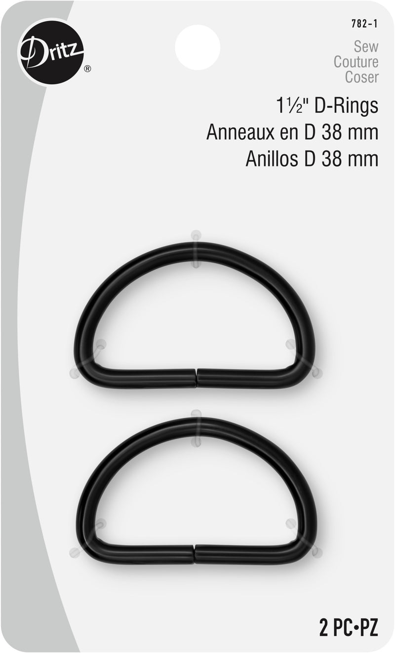 Chargez l'image dans la visionneuse de la galerie, 782-1|Dritz 1-1/2" D-Rings, Black, 2 pc