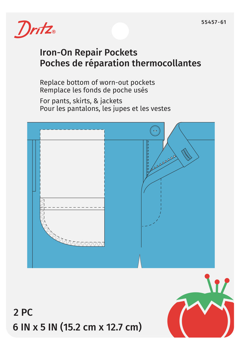 Cargue la imagen en el visor de la galería, 55457-61|Dritz Iron-On Repair Pockets, 2 pc