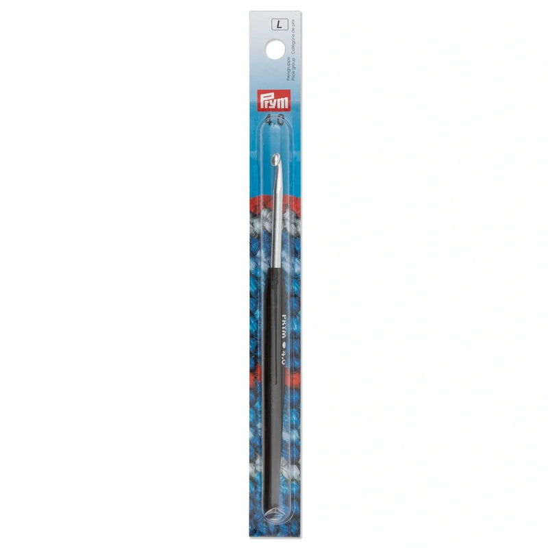 Load image into Gallery viewer, 195176|Prym 6" Crochet Hook, Aluminum with Soft Grip, 4mm