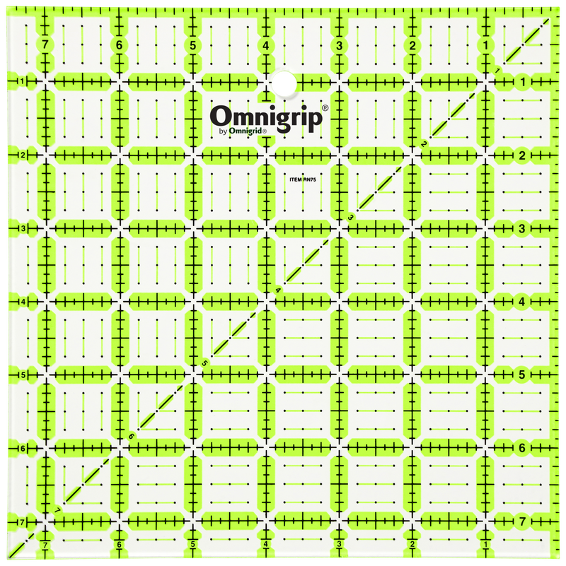 Load image into Gallery viewer, RN75|Omnigrid Omnigrip Neon Square Ruler, 7-1/2" x 7-1/2"