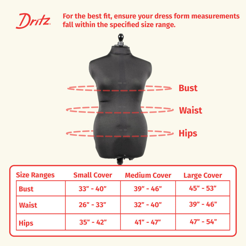 Load image into Gallery viewer, 653159|Dritz Dress Form Fabric Cover, Black, 4-Way Stretch 100% Polyester, Small
