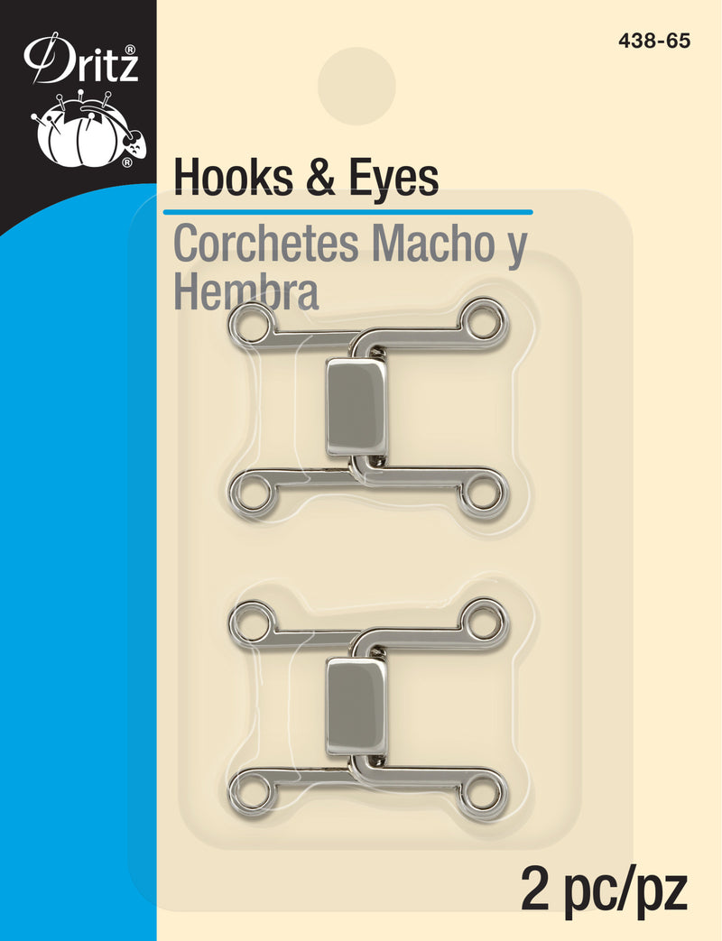 Load image into Gallery viewer, 438-65|Dritz Hooks & Eyes, 2 Sets, Nickel