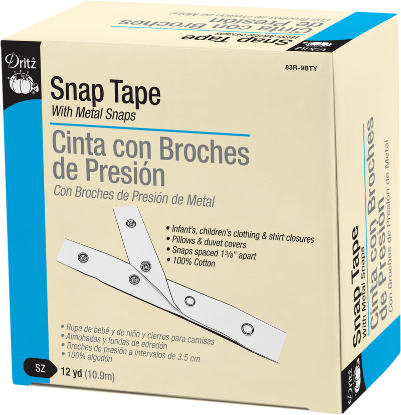 Load image into Gallery viewer, 83R-9BTY|Dritz Snap Tape with Metal Snaps, White, 12 yd