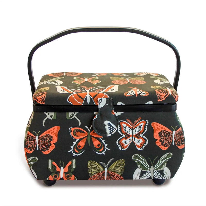 Load image into Gallery viewer, 612065| Curved Sewig Basket, Large, Orange Butterfly