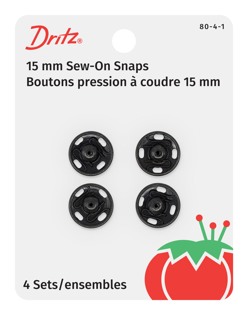 Load image into Gallery viewer, 80-4-1|Dritz Sew-On Snaps, 4 Sets, Size 4, Black