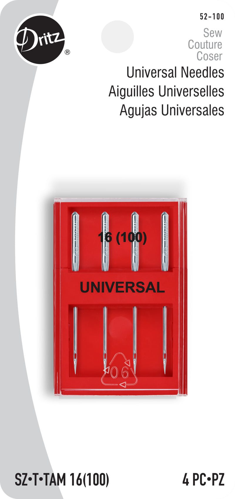 Load image into Gallery viewer, 52-100|Dritz Universal Machine Needles, Size 16 (100), 4 pc