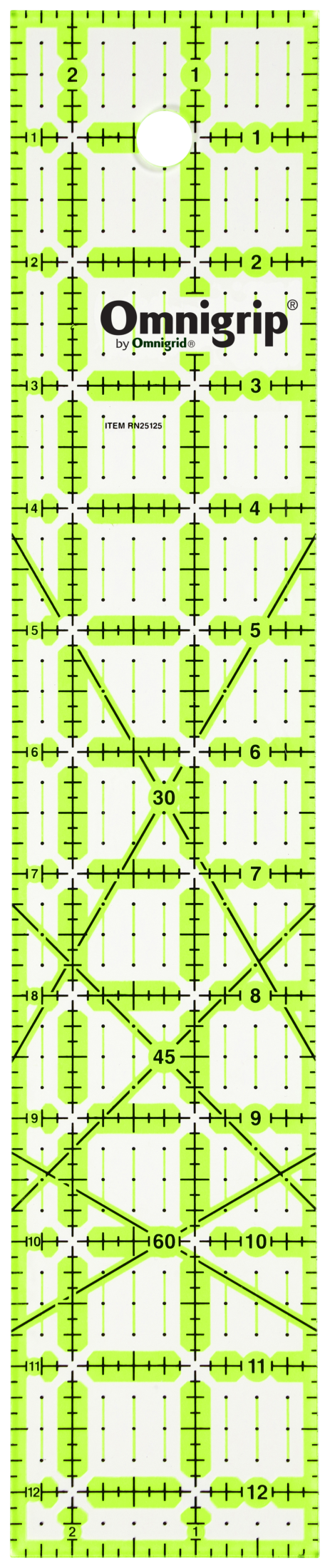 Cargue la imagen en el visor de la galería, RN25125|Omnigrid Omnigrip Neon Rectangle Ruler, 2-1/2" x 12-1/2"