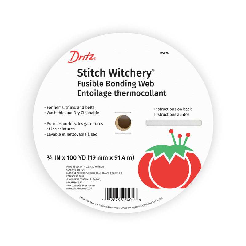 Load image into Gallery viewer, R5474|Dritz 3/4" Stitch Witchery Fusible Bonding Web, Regular Weight, White, 100 yd